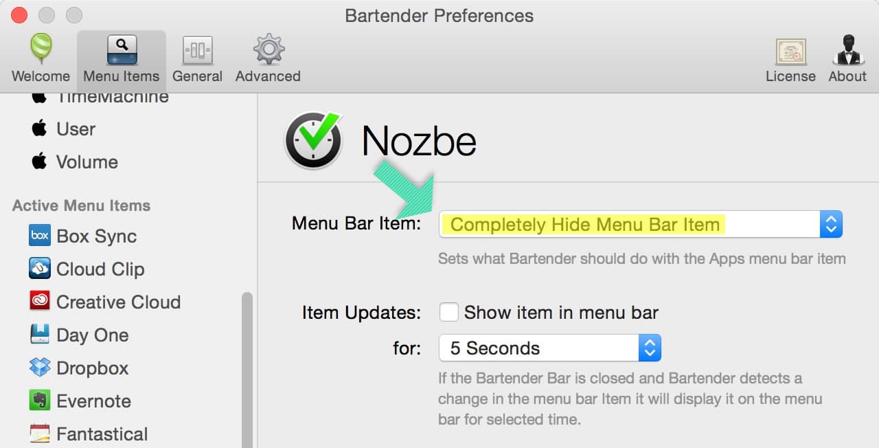 bartender software mac